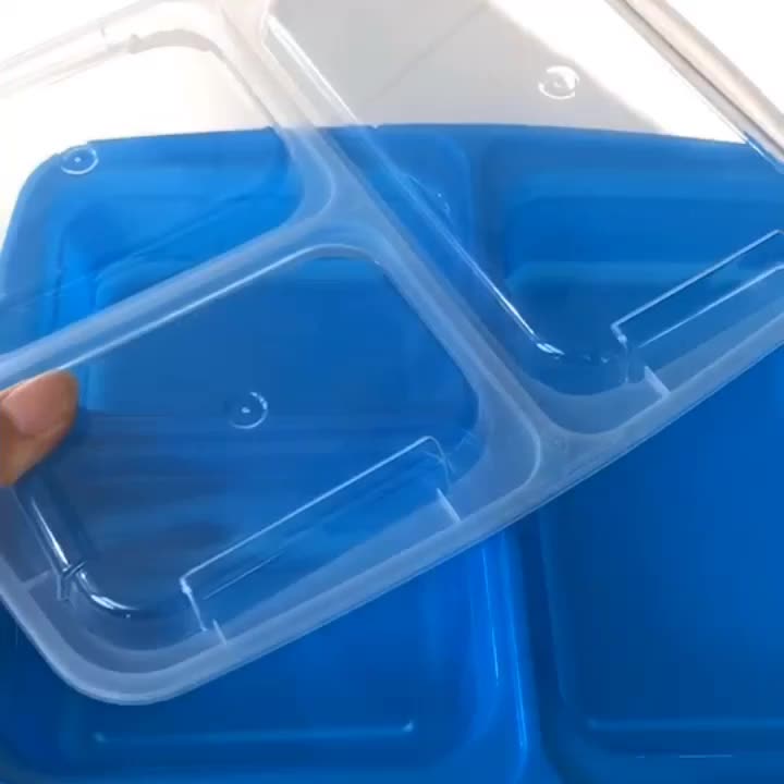 Plastic Food Packaging Containers,Kitchen Tableware 3 Compartment Food