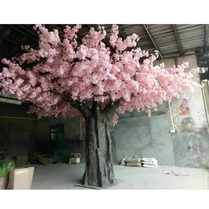 Artificial Pink Cherry Blossom Branch,Plastic 3m Cherry Blossom Flowers