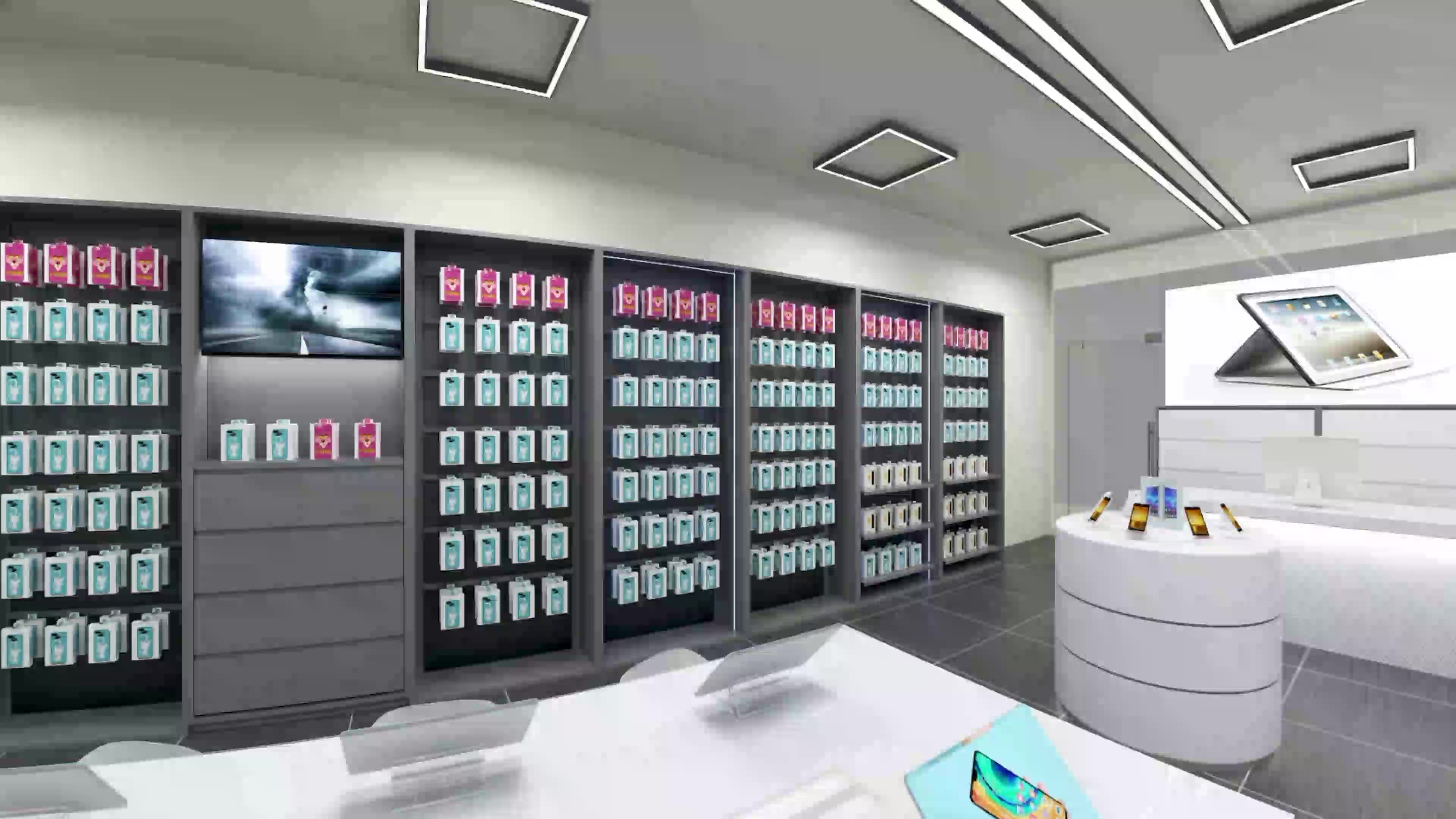 Mobile Phone Electronic Shop Interior Design Customized Store Wooden