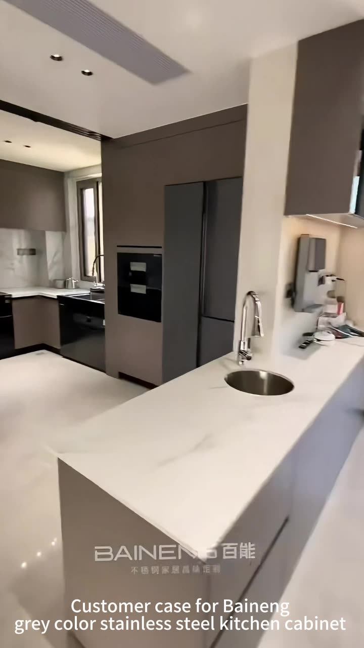 Modern Kitchen Guangzhou Sale Carcass Quartz Stone Customized 304 Stainless Steel