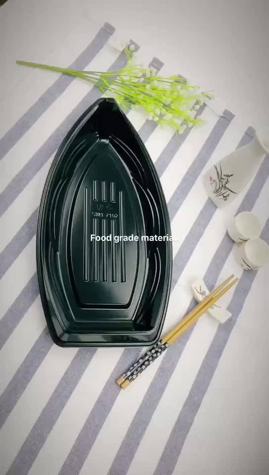 Disposable Japanese Sushi Boat Sm17103 Plastic Food Container Sushi