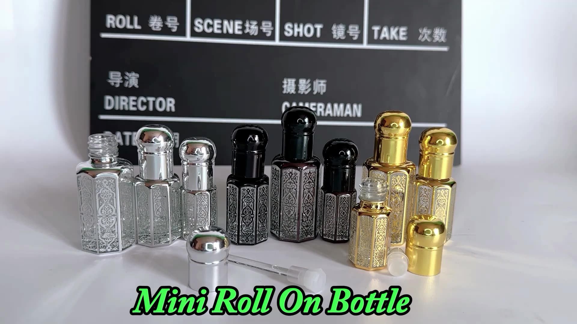 Wholesale Empty Oud Attar Bottle Gold Sliver Black 3ml 6ml Luxury Roll