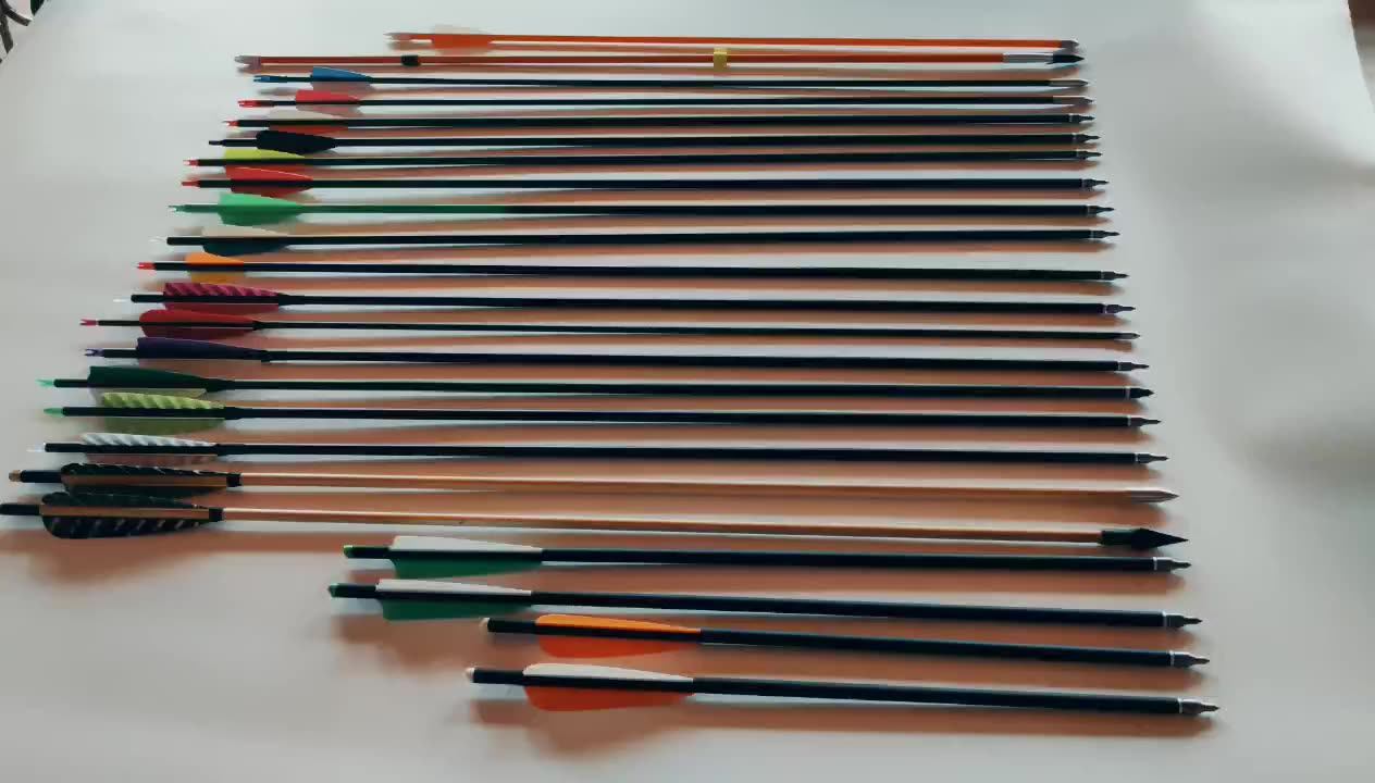 31" Carbon Hunting Arrows Archery Target Practice Arrows With 5" Turkey