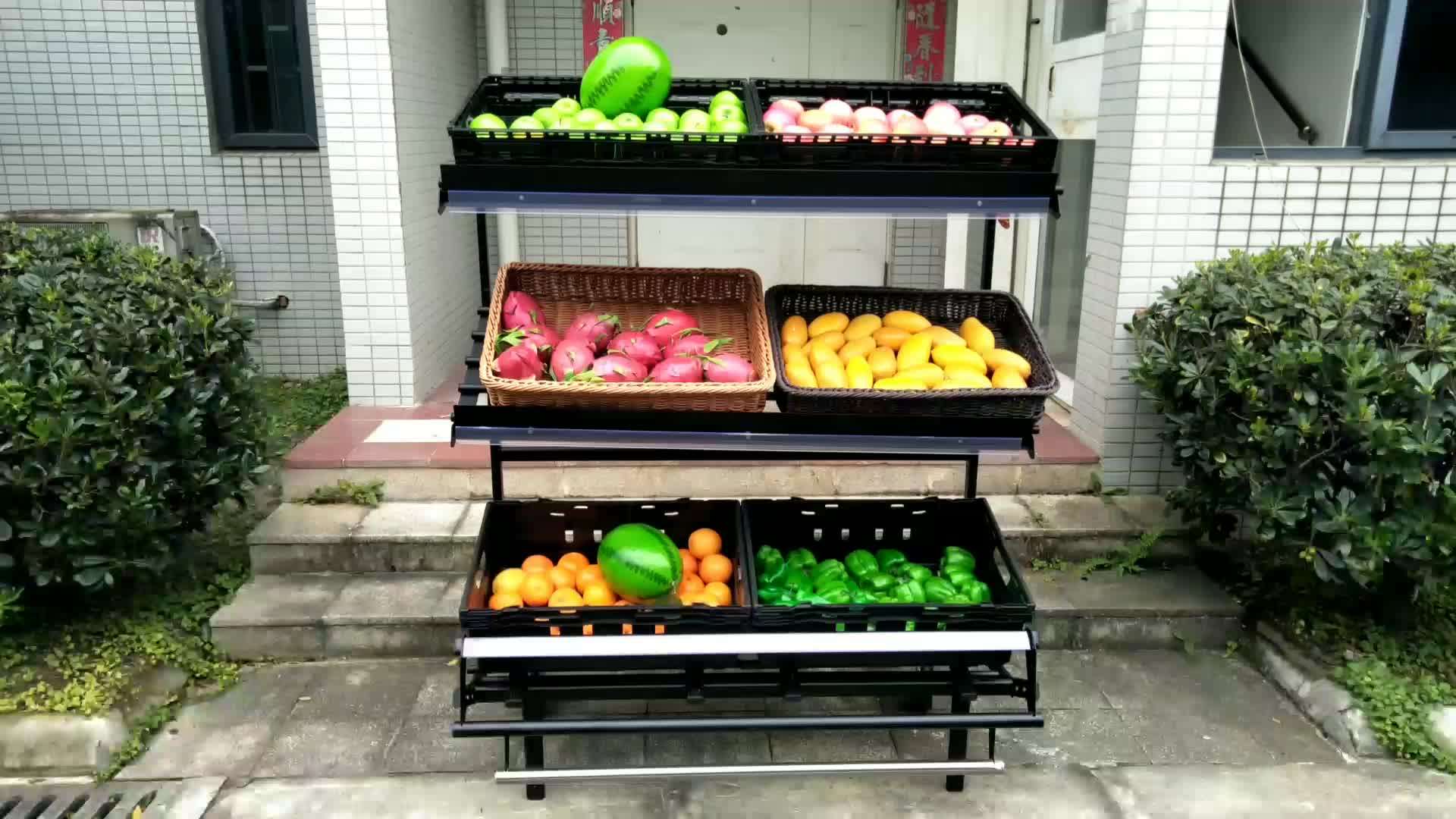 Adjustable Loadbearing Supermarket Fruit 3 Layer Shelf Buy Fruit