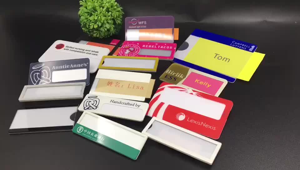 Custom Plastic Pvc Reusable Name Badge With With Pin Buy