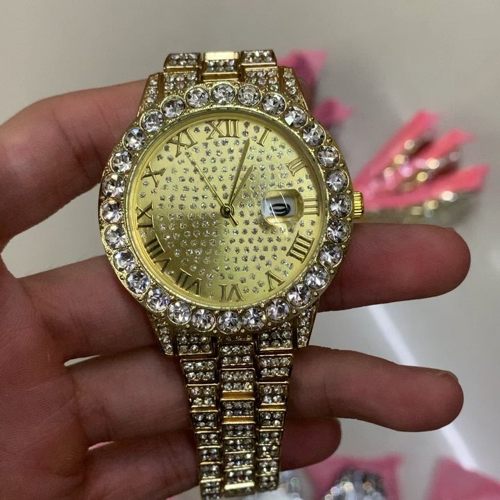 New Fashion Luxury Hip Hop Full Diamond Men Watch Hot Style Women