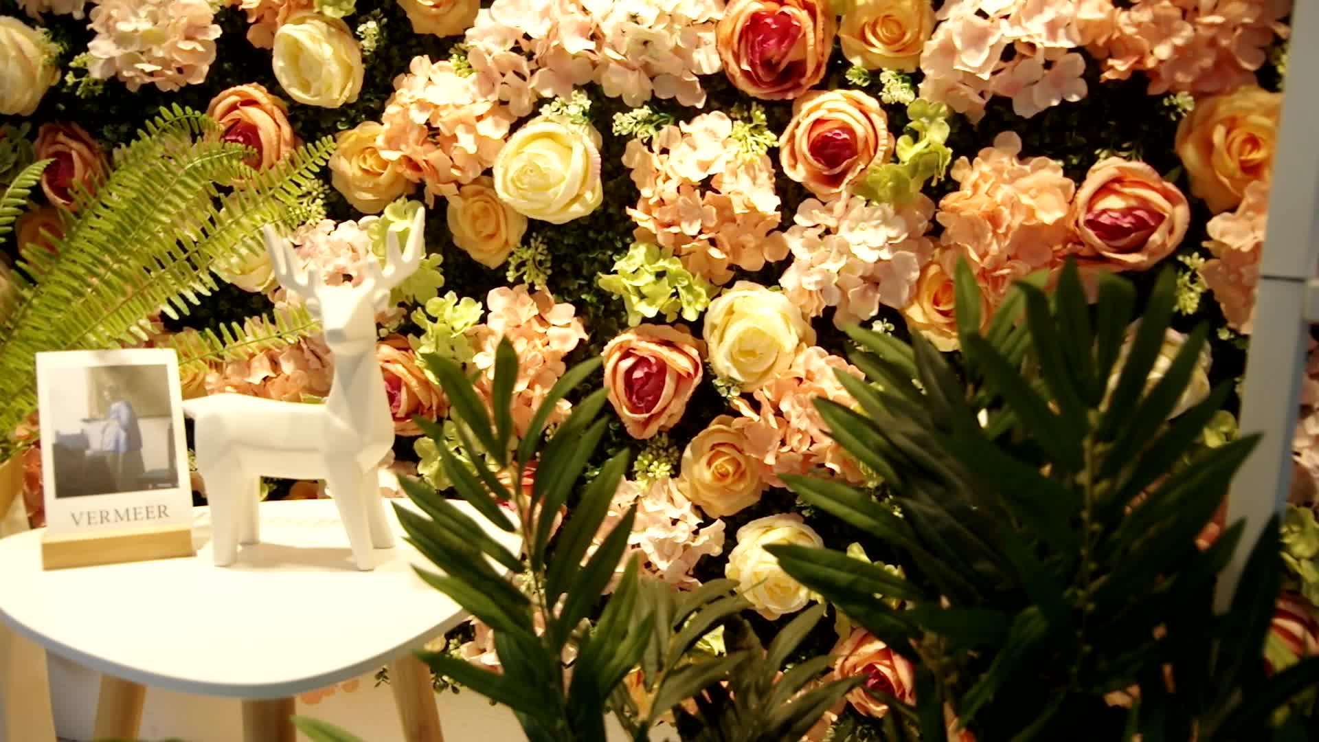 Wedding Decoration Backdrop Panels Artificial Rose Roll Up Flower Wall