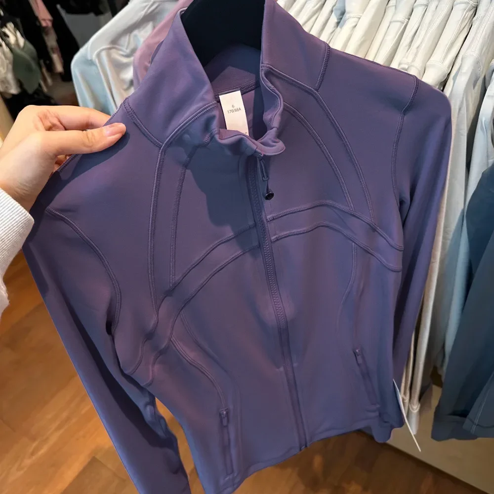 Third-Generation Mesh-Free Jacket, Thin Outerwear for Women, Sports Casual Classic Style, Fitness Stand-Up Collar Yoga Wear, High Elasticity and Breathable