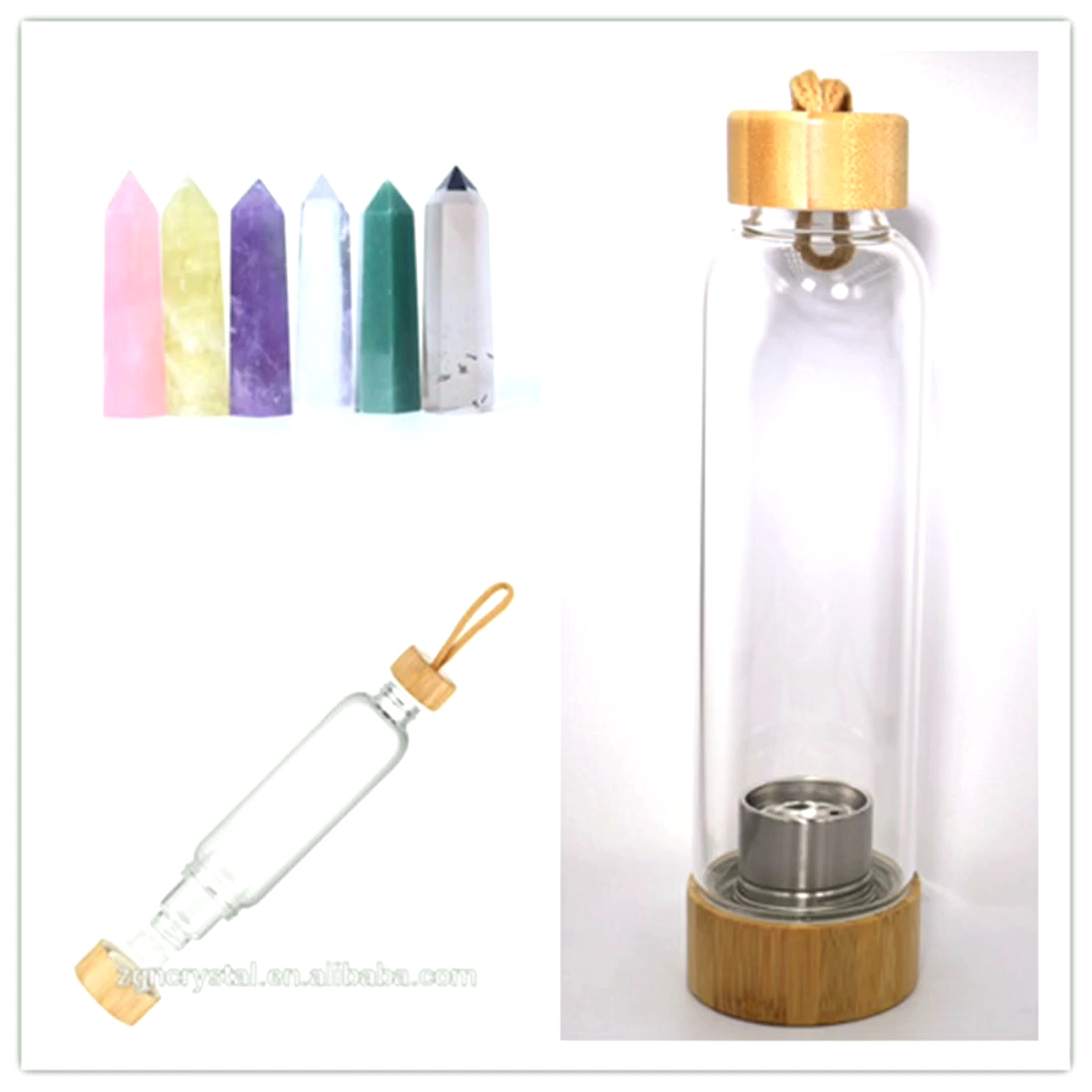 Wholesale Natural Gemstone Rose Quartz Gravels Crystal Water Bottle