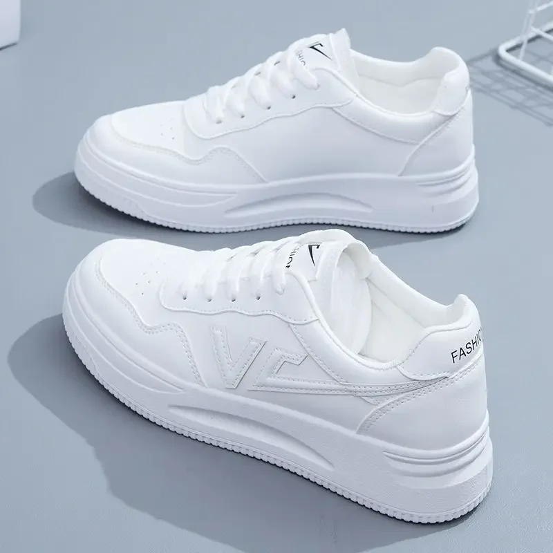 Women's White Shoes 2024 Summer New Style Fashion Sneakers for Students, Versatile Women's Platform Shoes Korean Style Casual Sports Shoes