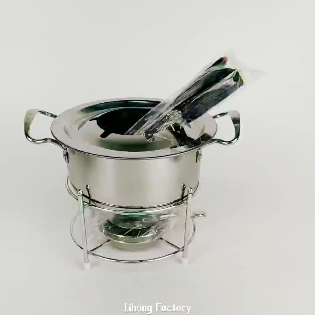Wholesale 1.4l Steel Fondue Pot Stainless Steel Meat Cheese Fondue