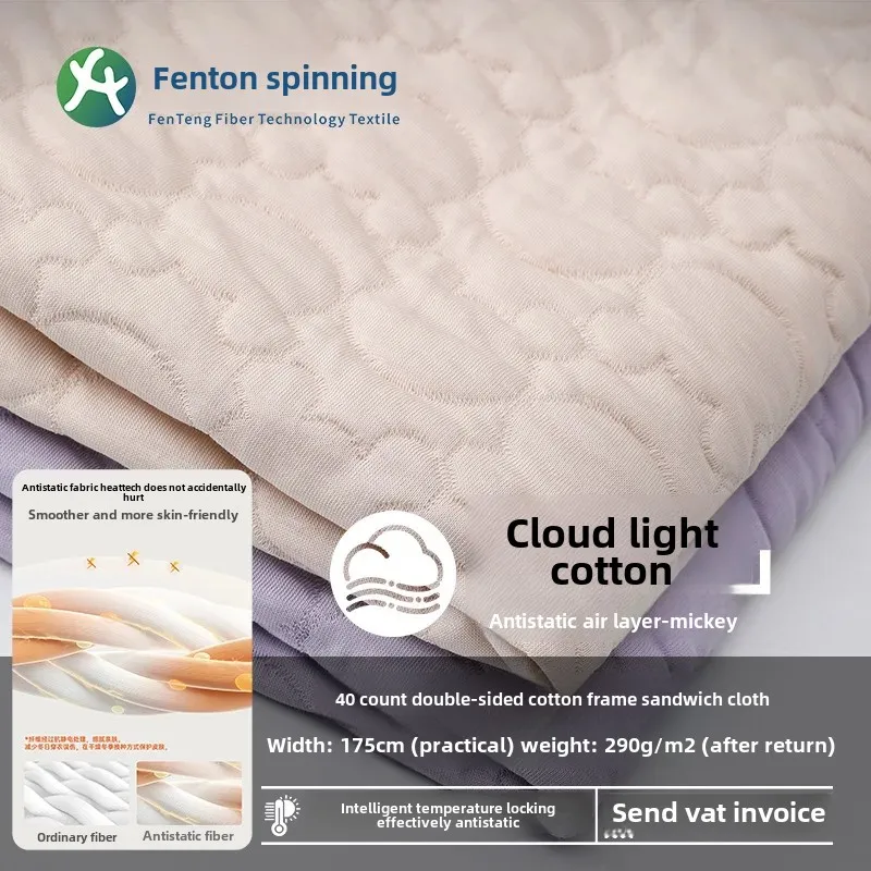 Fenton Kefeng Air Layer Fabric Knitted Cotton Silk Stretch Fabric Autumn and Winter Anti-Static Pajamas Children's Clothing Quilted Fabric