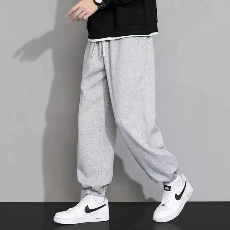 Thin trousers for leisure, plus size, drawstring, loose fit