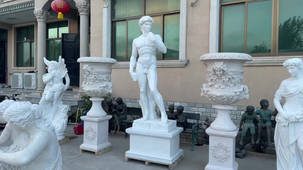 Life Size Figure Art Decoration Marble Statue Of David Customized Sh