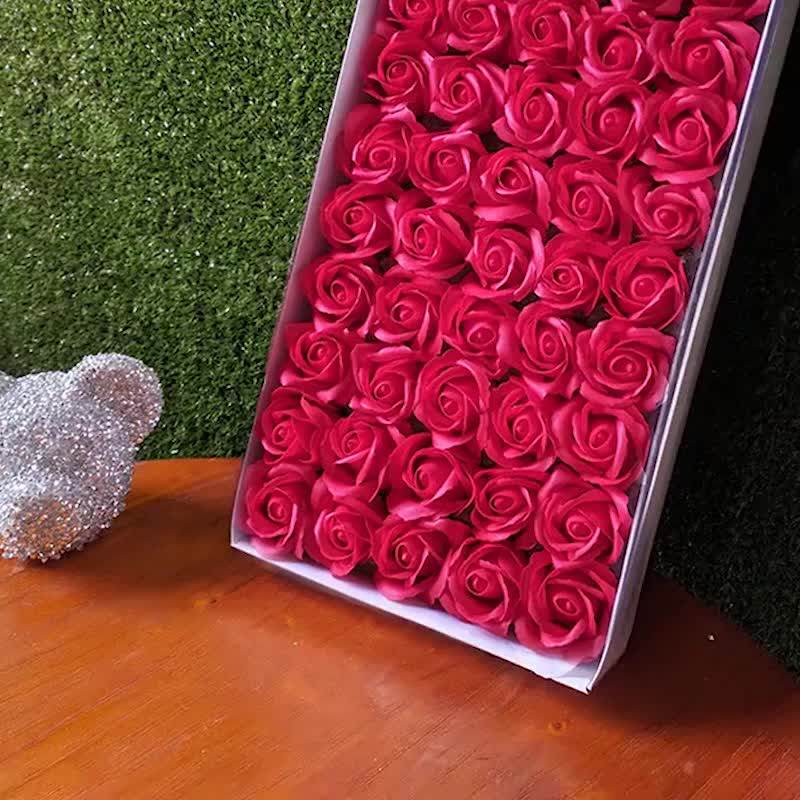 Flower Soap Roses Gift Box 50 Pcs 50 Pieces,Soap Rose Flower Gift Box
