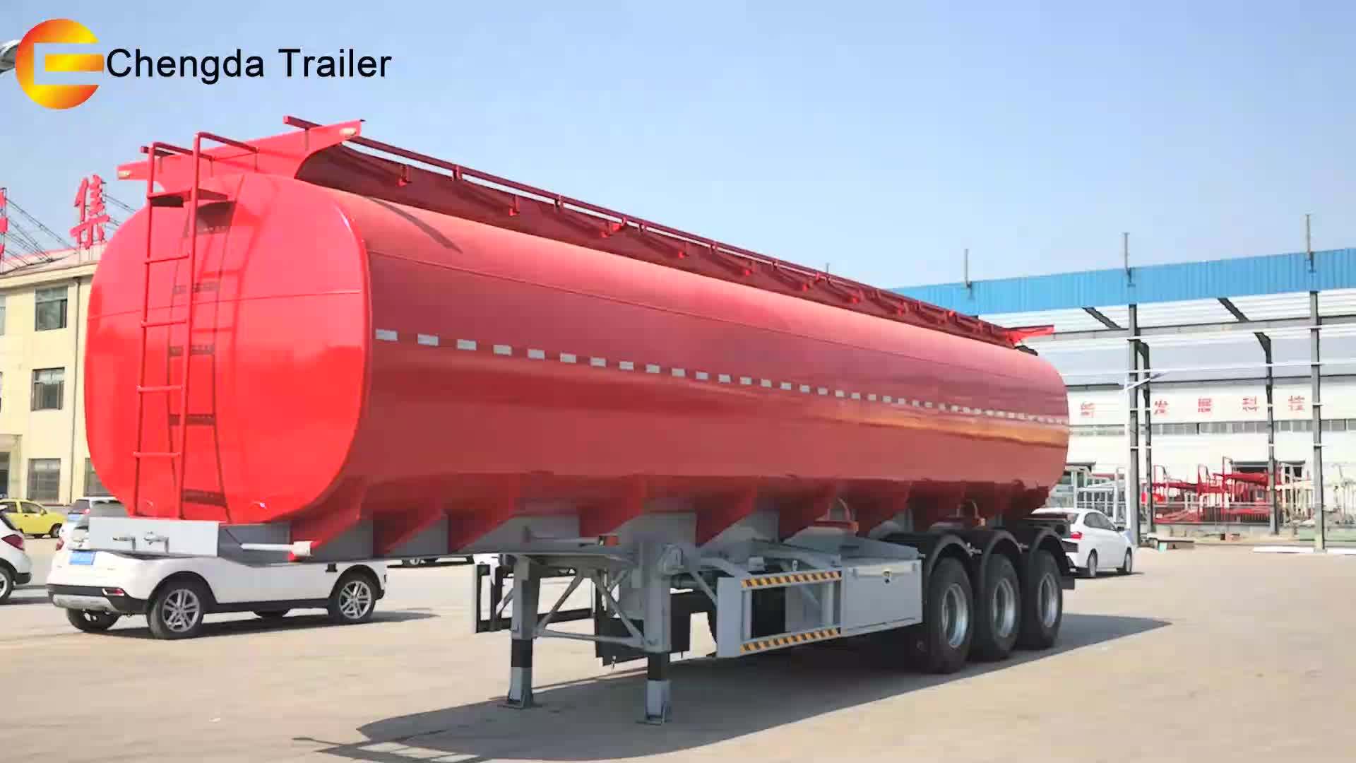Chengda Brand Carbon Steel Semi Trailer Type 50000 Litre Fuel Tank