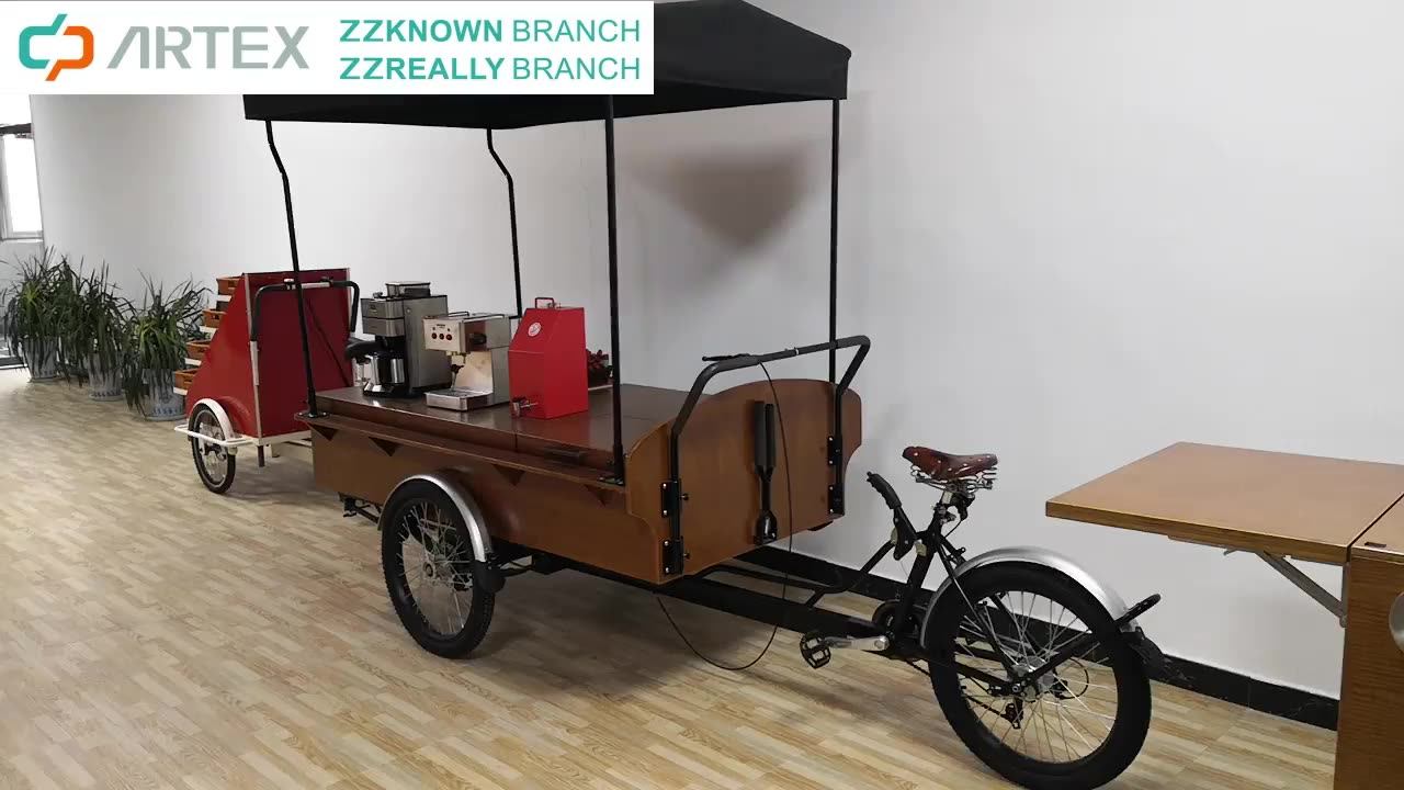 Adult Cargo Dreirad Kaffee Vending Trike Food Cart Euro 3 Rad Kaffee