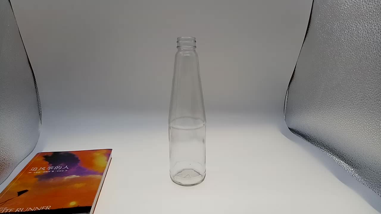 420ml/14oz Clear Empty Tomato Sauce/soy Sauce Spice Glass Bottle With