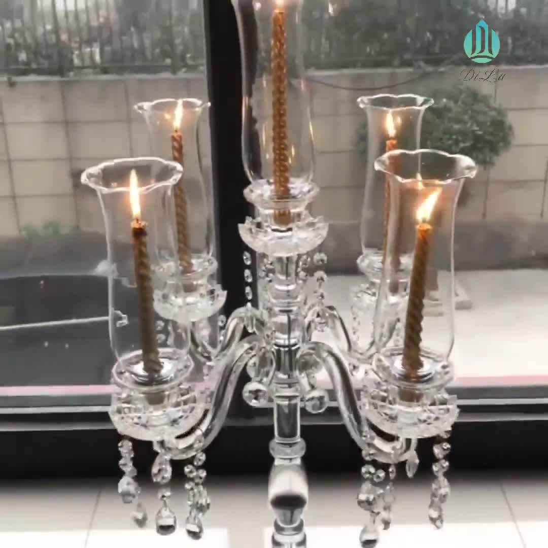 Dlrts021 Wholesale Single Tall Crystal Longstemmed Glass Candle