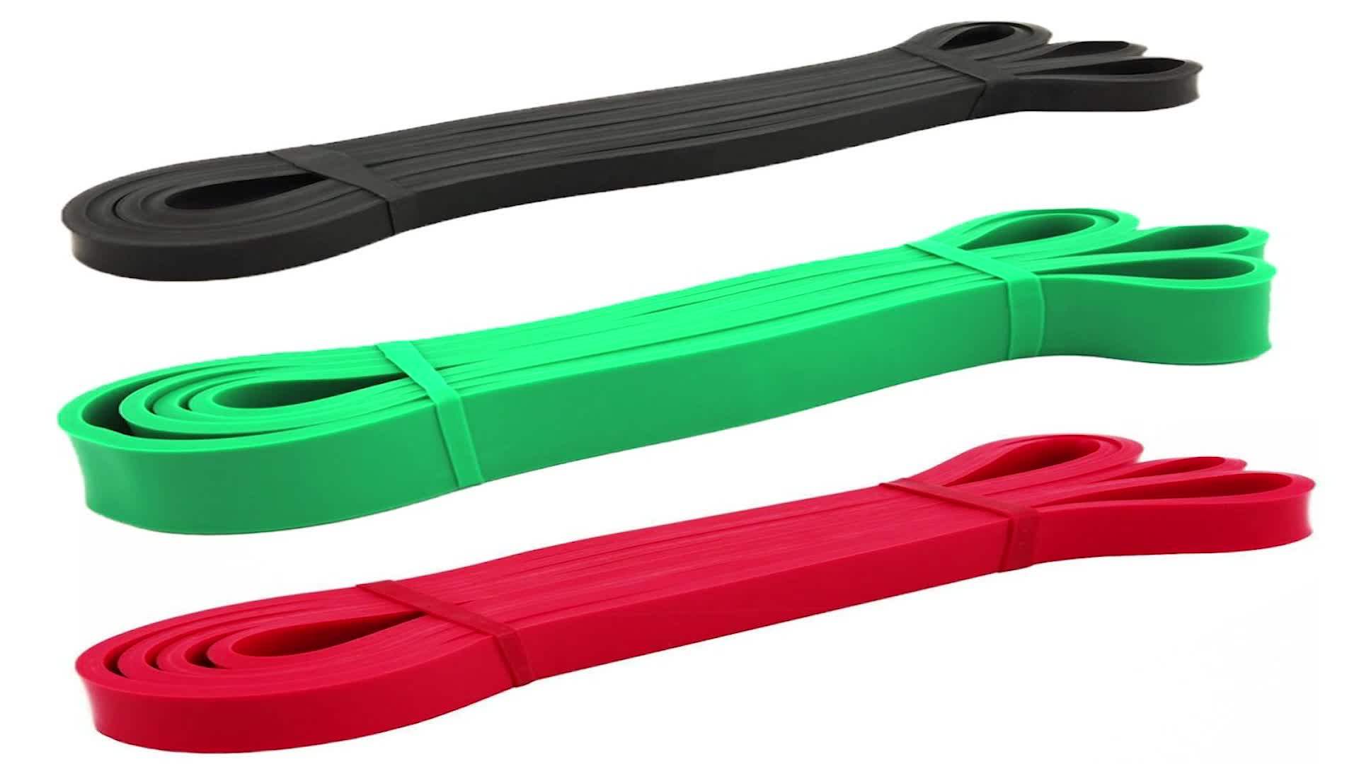 Logo Custom Elastic Fitness Loop Heat Long Resistance Rubber Bands