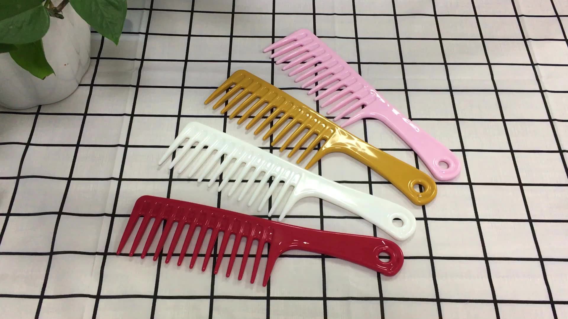 Lovely Pink Color Large Plastic Hair Rake Wide Tooth Comb Buy Wide