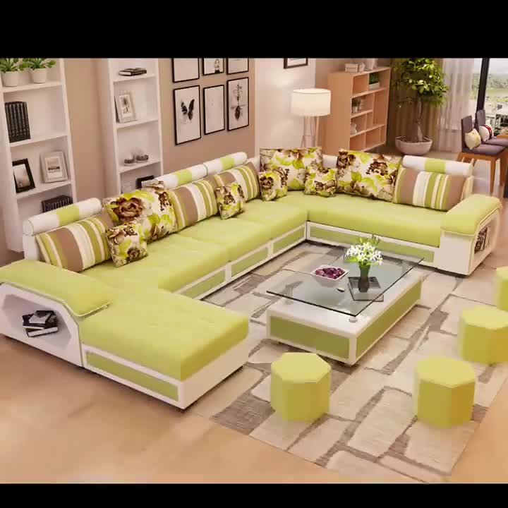 Fashion U Shaped Leather Sofa Set 7 Seater Lounge Furniture Buy U