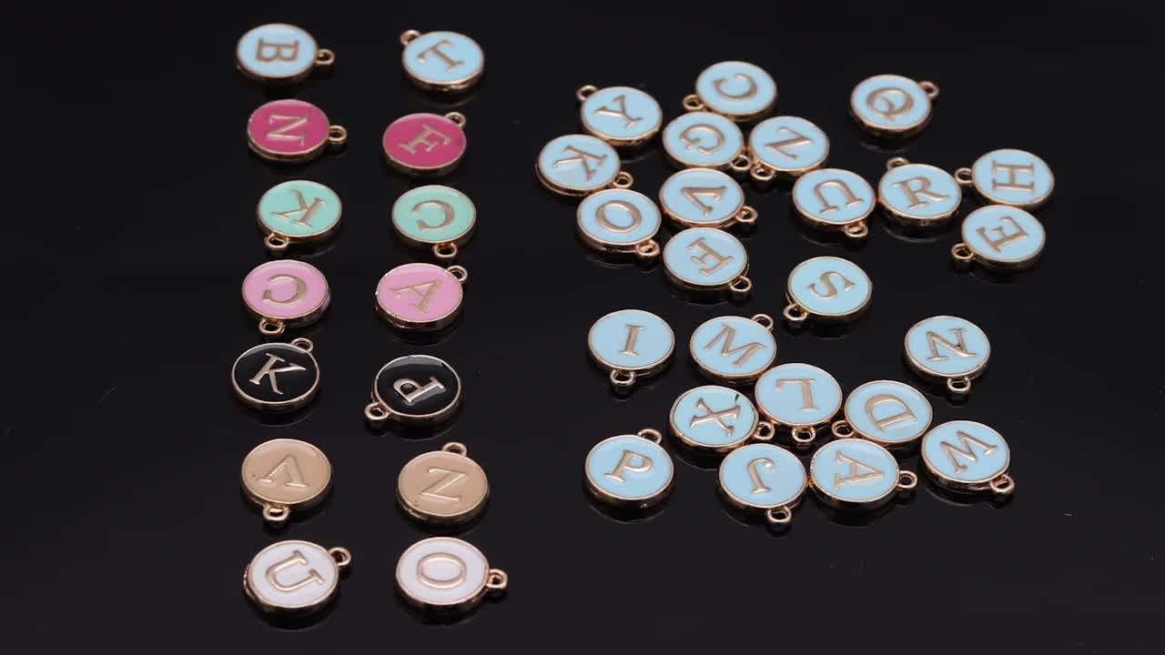 Wholesale Price Letter Charms Doublesided Enamel Initials Alphabet