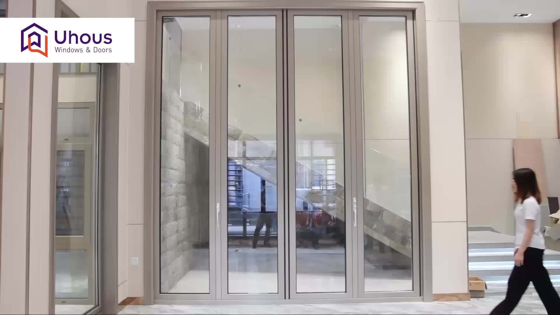 Wholesale Exterior Aluminium Glass Bifold Door Heavy Duty 4m Bi Folding
