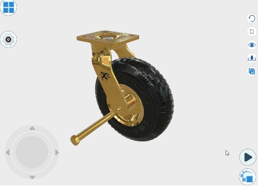 8'' Pneumatic Golden Caster Wheels Gold Spiral Wheel For Trolley Buy