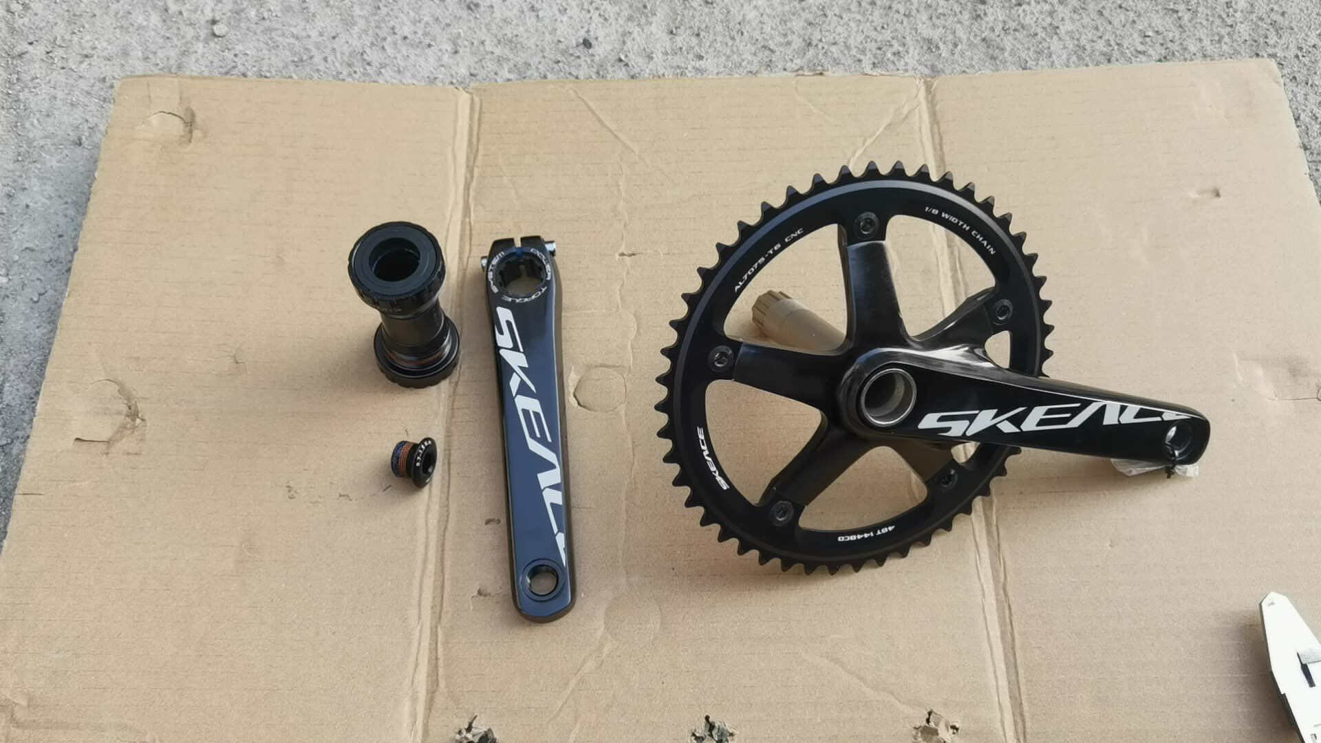 Skeace-自転車クランクセット,固定ギア,144 bcd 48tチェーンホイール