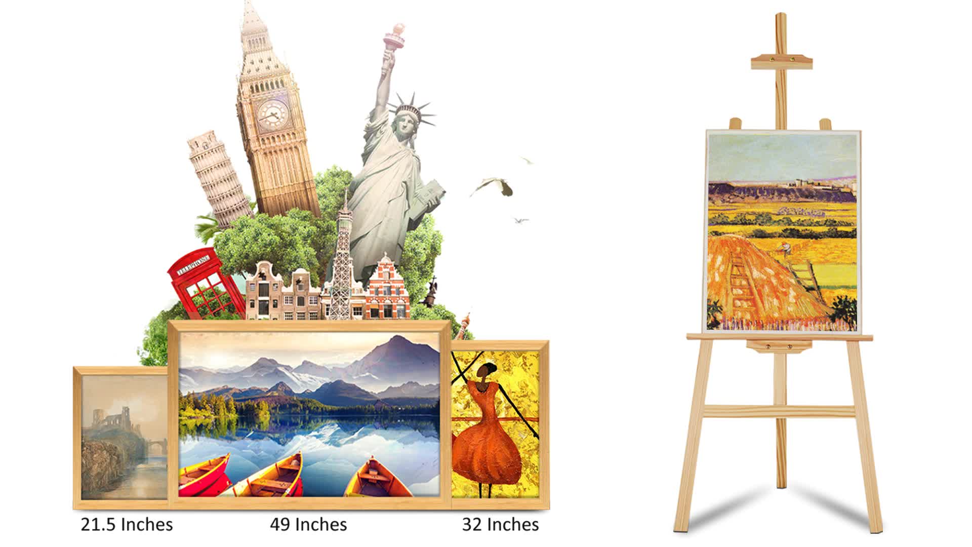 32 Inch Digital Picture Frame Smart Wifi Photo Frame Video Mp3 Music