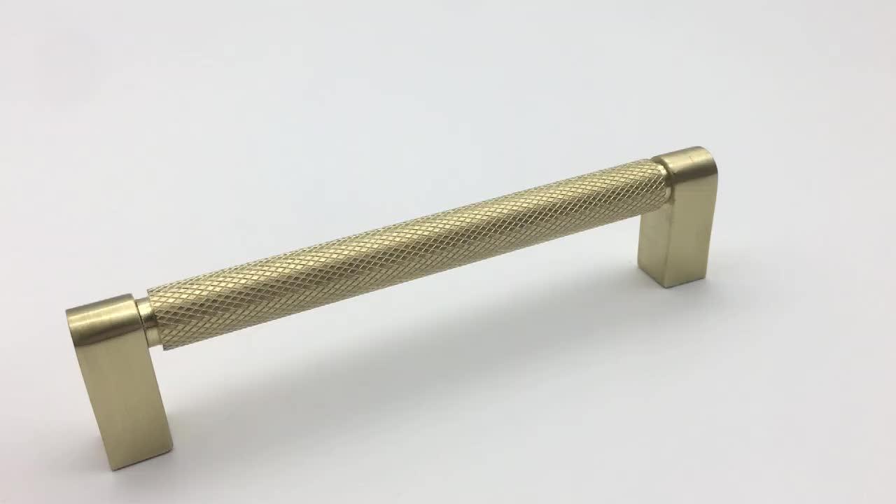 Oem Customized Custom Bronze Brass Copper Golden Knurled Knob Handle