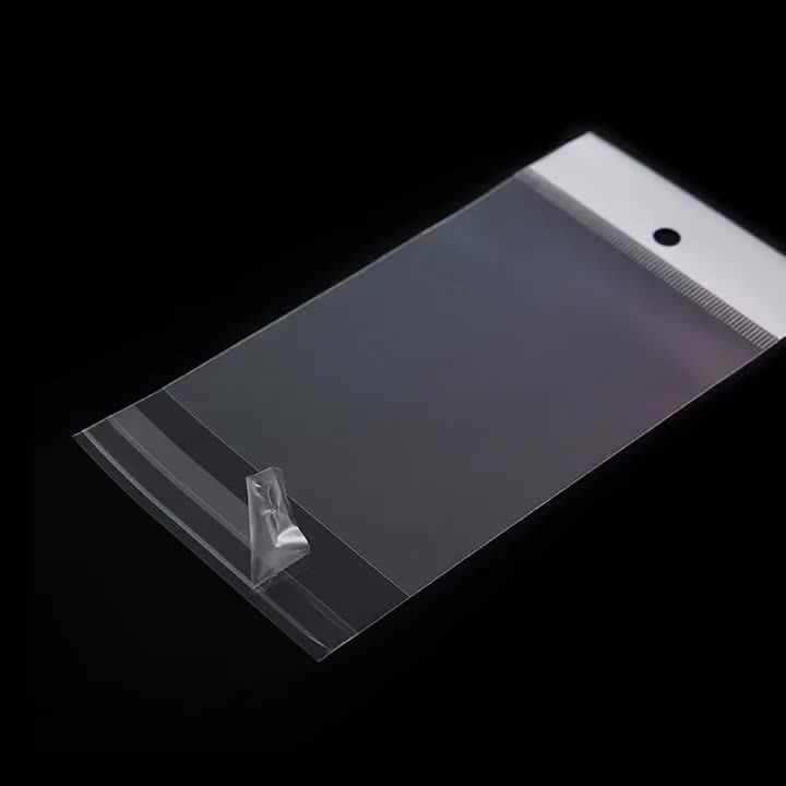 Clear Resealable With Opp Self Adhesive Poly Bags Adhesive Closure For