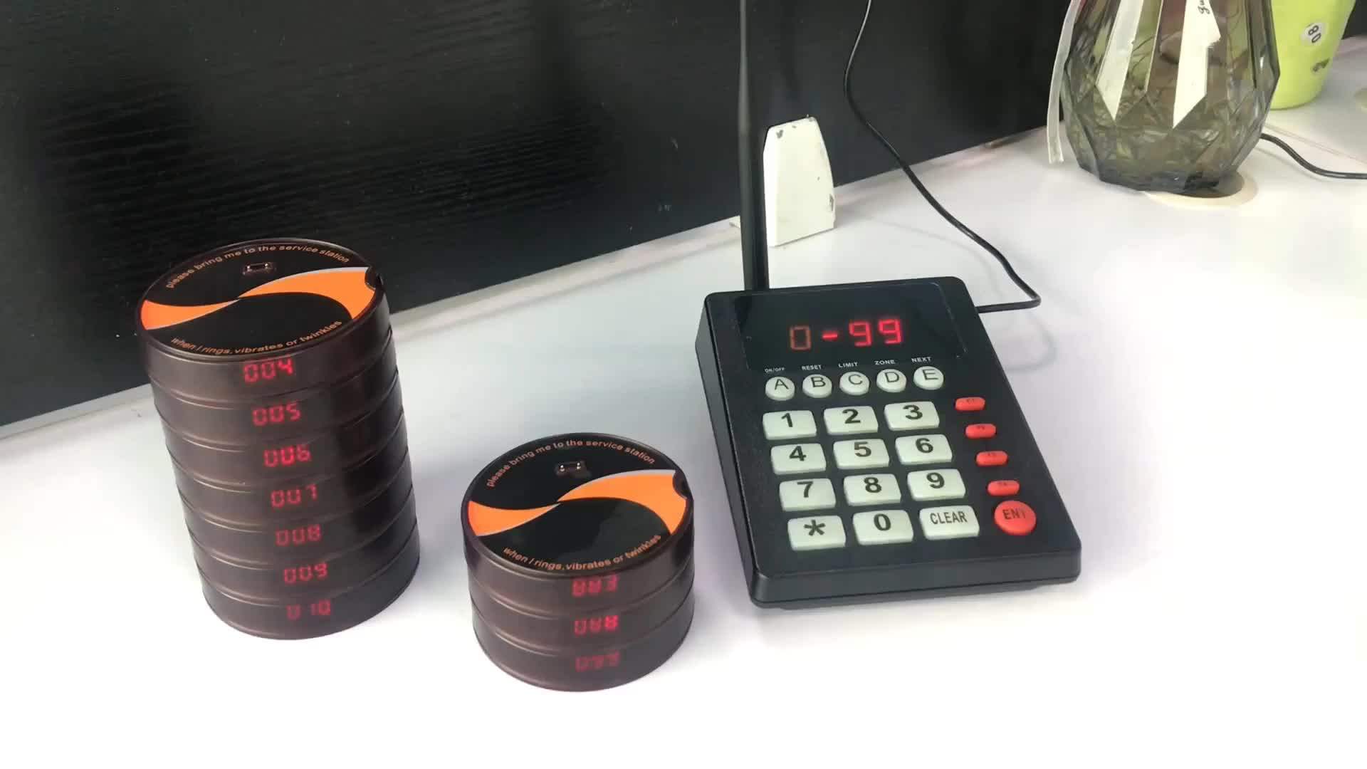 Restaurant Pagers 433.92mhz Coaster Pagers Wireless Guest Waiter