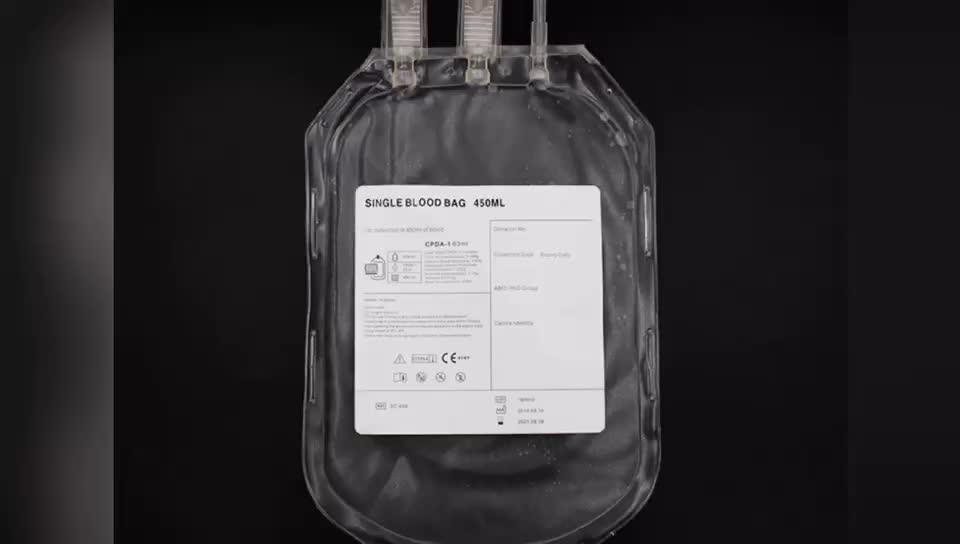 Blood Bag Price Cpda1 Blood Collection Bag 250ml 450ml 500ml Medical Quadruple Triple Double