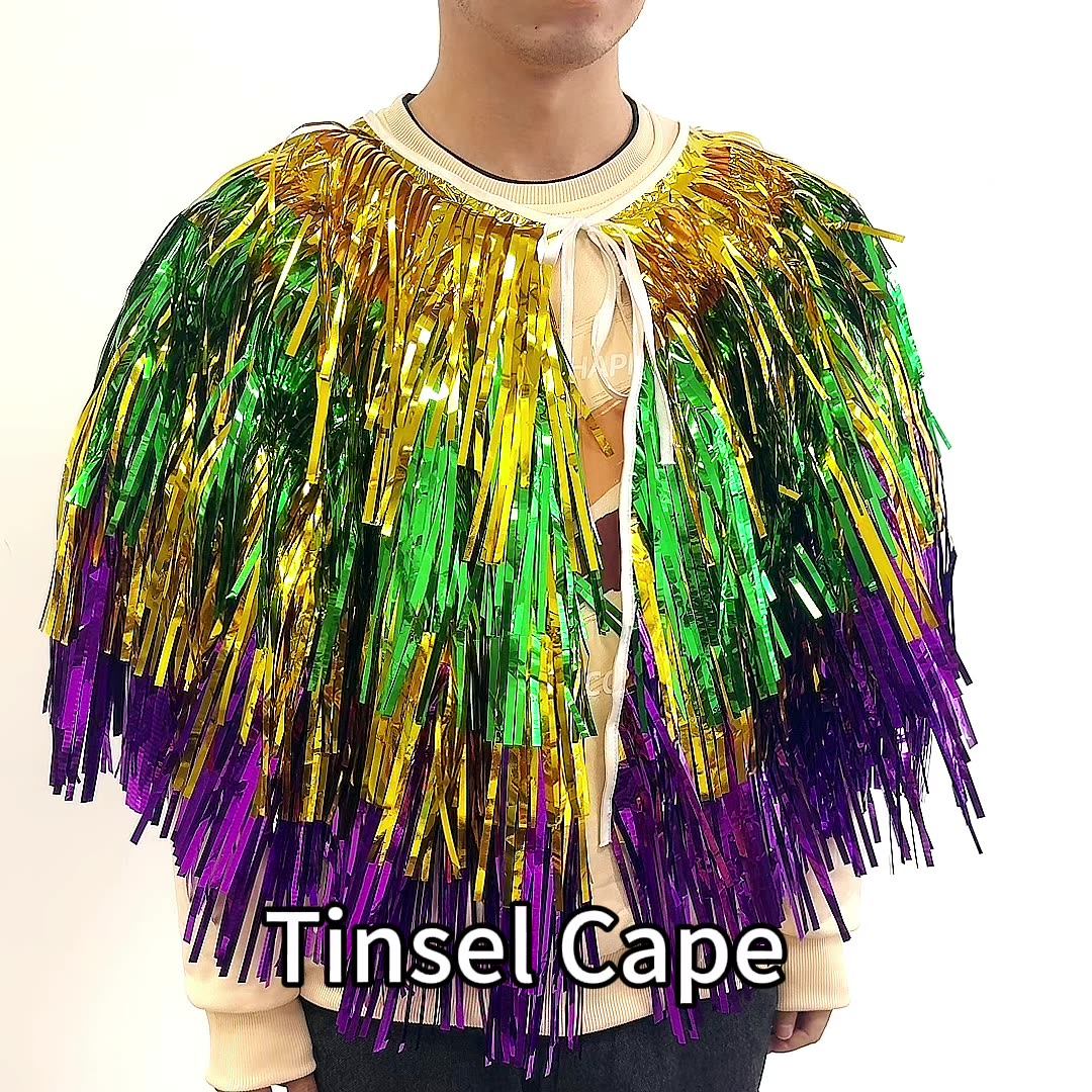 Multifunction Custom Colorful Shimmering Waterfall Tinsel Fringe