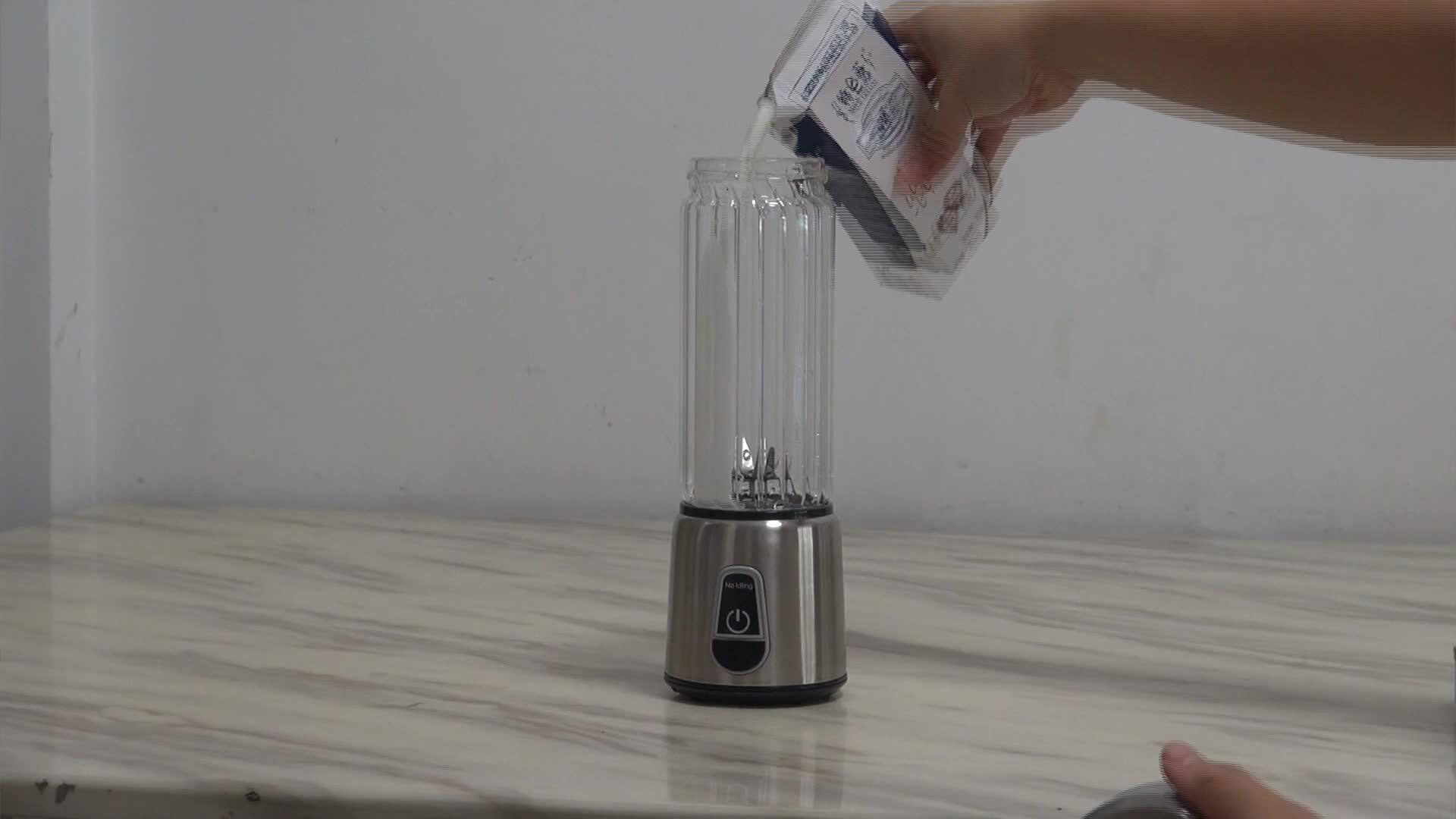 Best Selling 6 Blades Usb Battery Charge Smoothie Blender With Glass