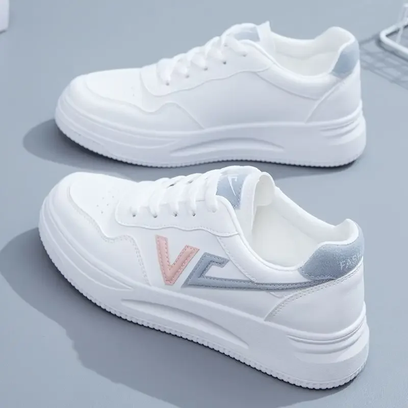Women's White Shoes 2024 Summer New Style Fashion Sneakers for Students, Versatile Women's Platform Shoes Korean Style Casual Sports Shoes