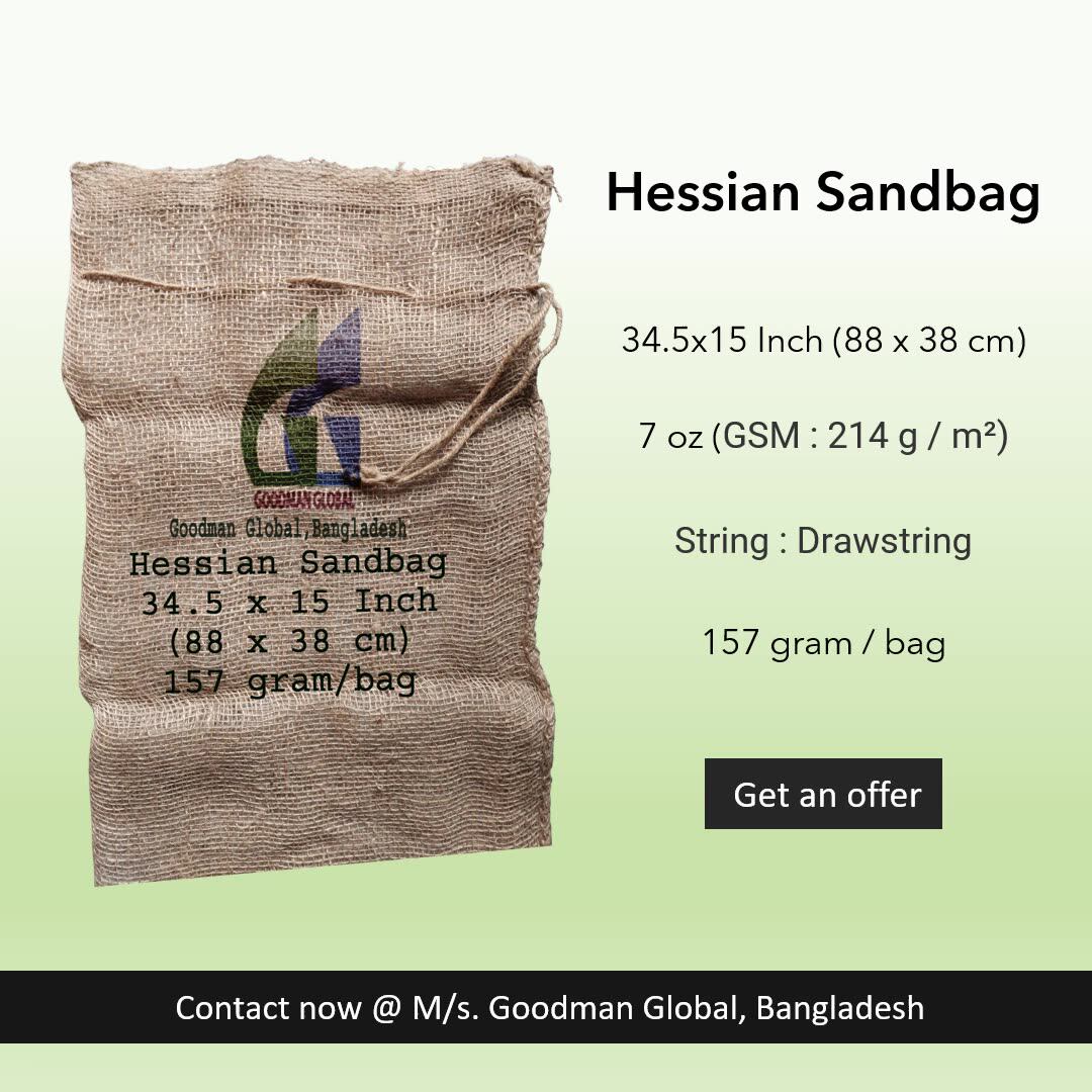 88x38 Cm 157g Jute Sandbag For Constructing Water Control Levee Burlap