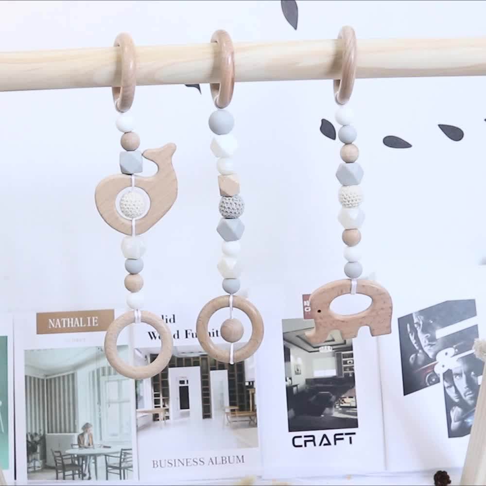 Foldable Wooden Baby Play Gym Toy Wood Play Activity Gym For Babies