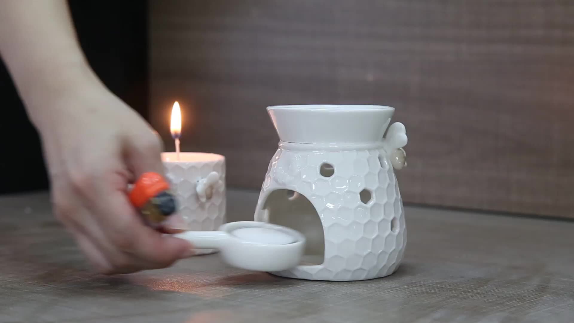 Wholesale Aroma Fragrance Tealight Candle Holder Ceramic Oil Burner