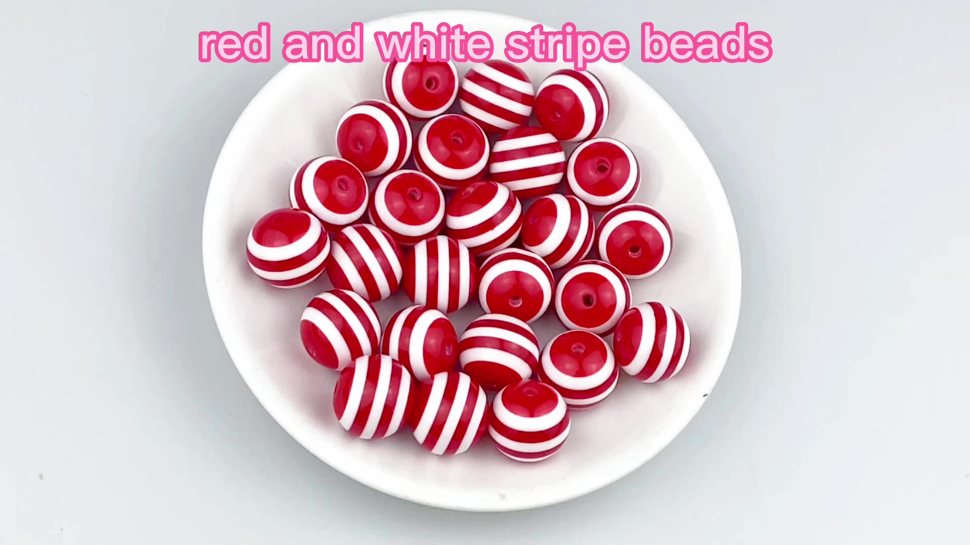 RTS Rainbow Color High Quality Chunky Striped Beads for Pen 20mm