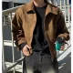 Spring and Autumn Vintage High Street Suede Short Jacket Men's Loose Handsome All-match Motorcycle Lapel Flying Casual Jacket