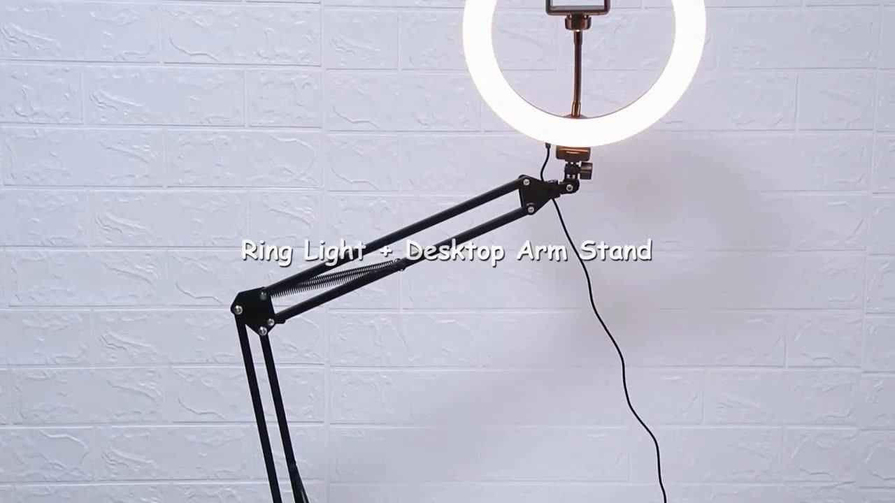 Factory PULUZ Inch Ring Curved Light Phone Clamp Holder Set