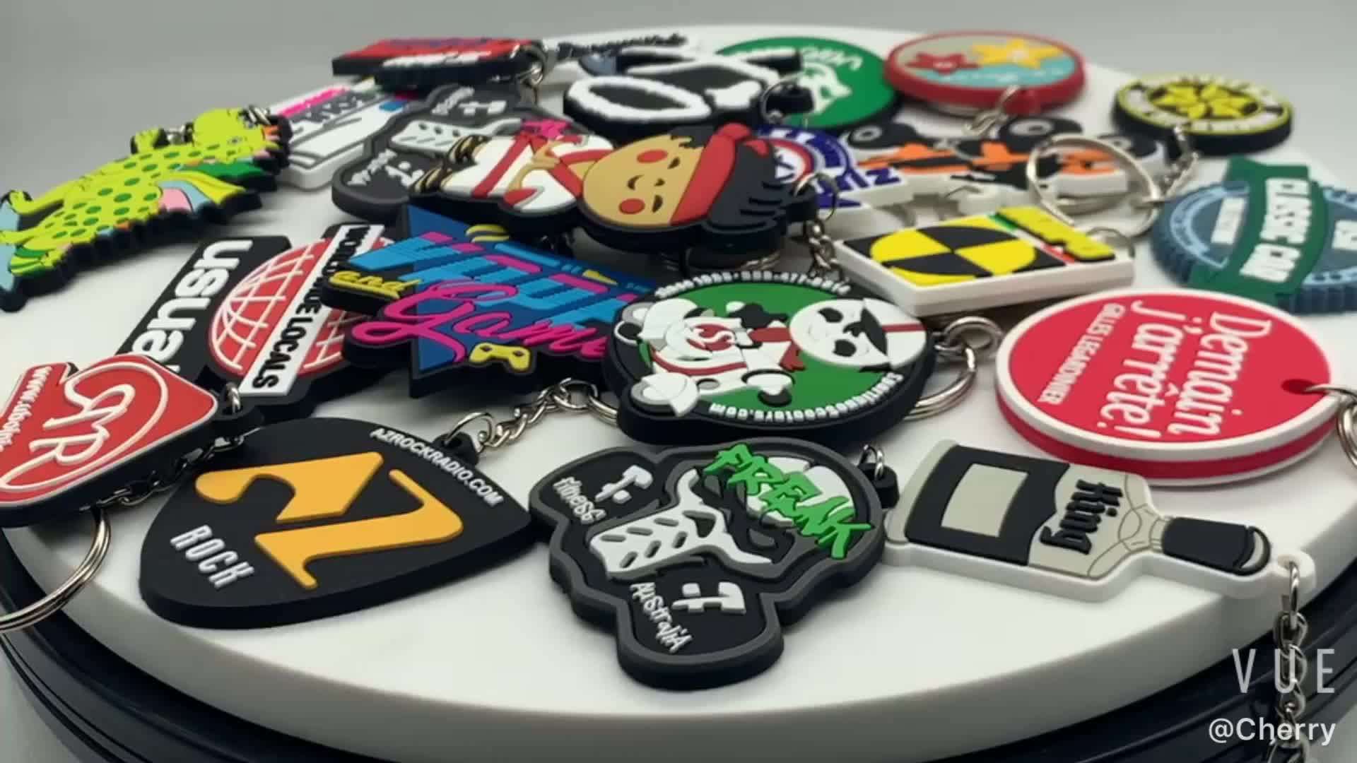 Custom Logo 2d Soft Pvc Plastic Keychain Metal Gift Anime Rubber Key