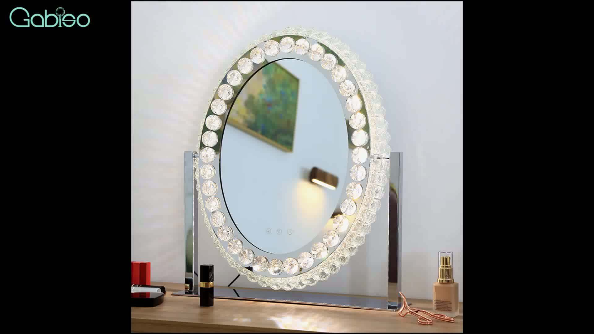 Manufacturers Wholesale Touch Control Crystal Hollywood Mirror With