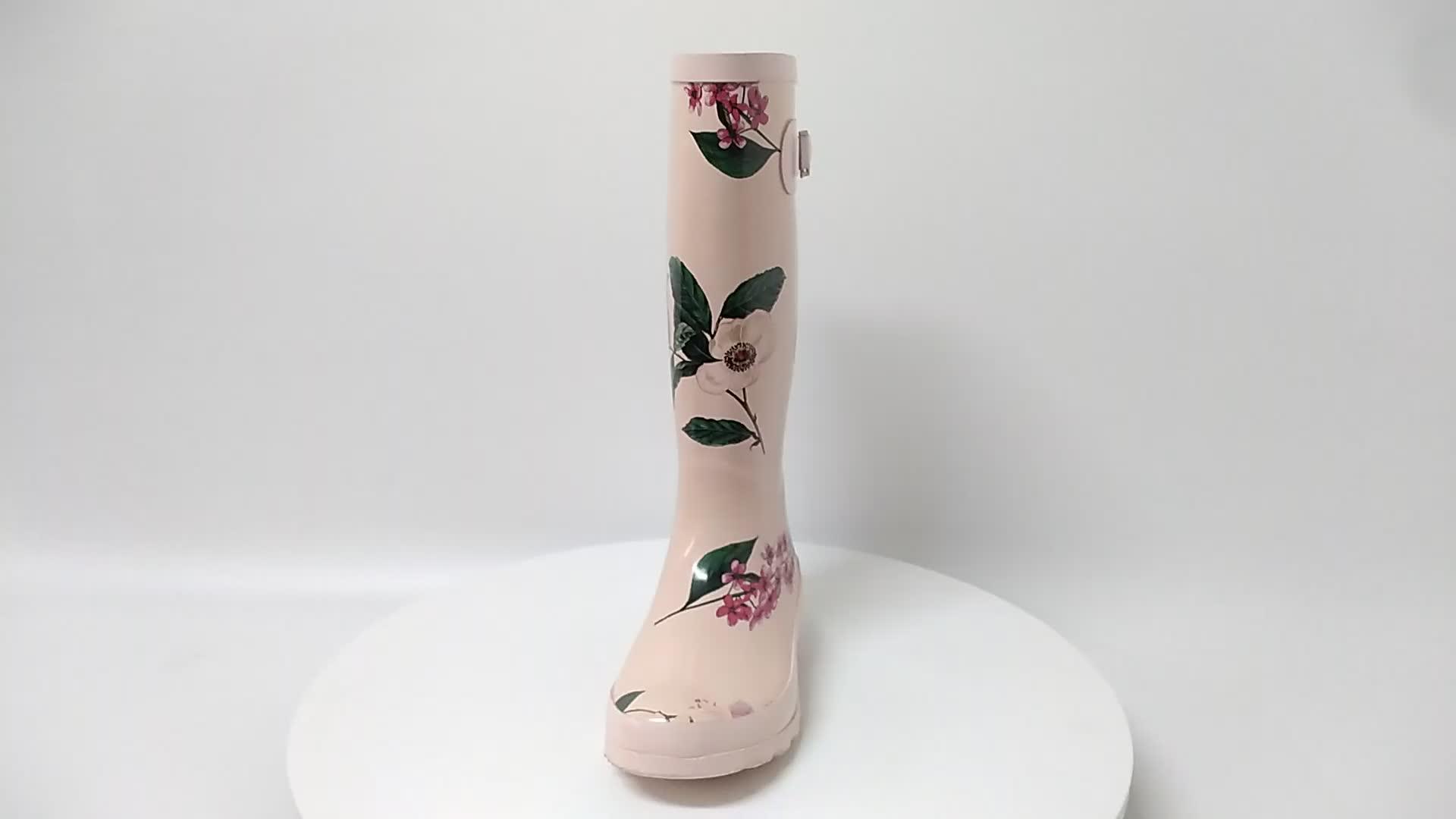floral rubber boots