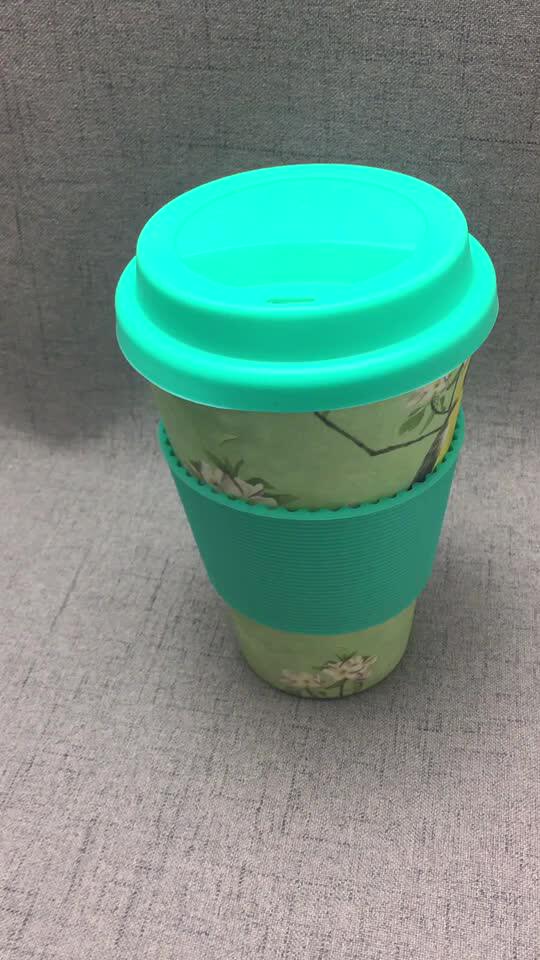 Reusable Coffee Sleeves Silicone Bamboo Mug To Go Biodegradable Travel