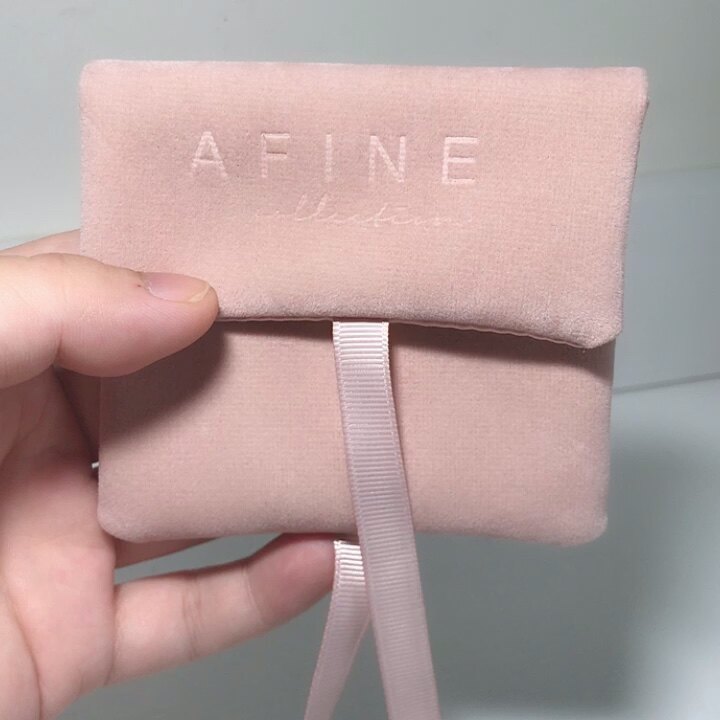 Custom Embossed Logo Envelope Jewelry Pouch With Ribbon Flap Buy