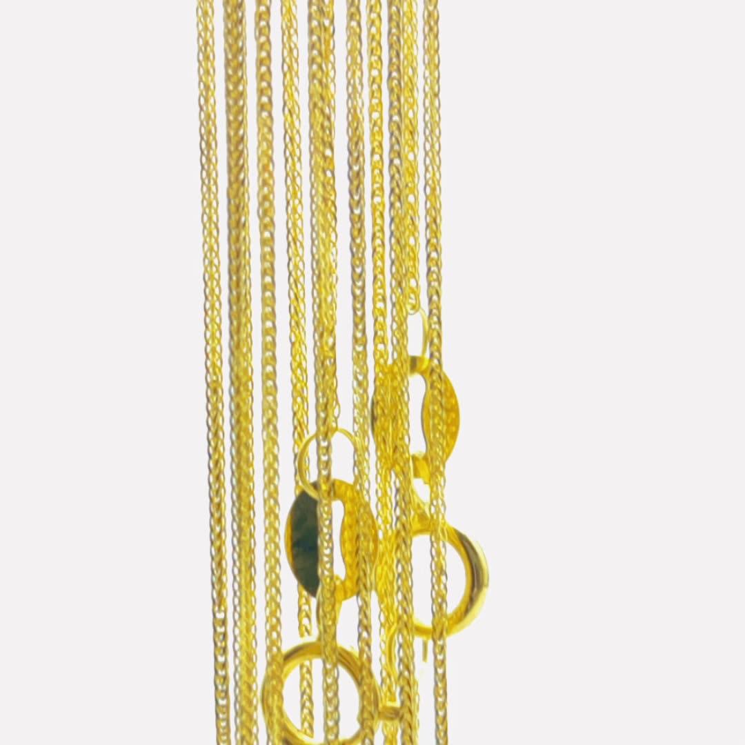 Au750 Real Gold Jewelry Square Wheat Wholesale 18k Solid Gold Italy